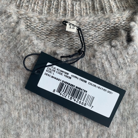 R13 women 100% extrafine merino wool shaggy oversized sweater NWT - Picture 6 of 8